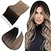 Easyouth Tape in Estensioni dei Capelli Adesive Capelli Veri 14 pollice Colore Marrone più Scuro Mix Castano Medio e Biondo Cenere 40g 20pz Human Hair Tape in Extension Adesive