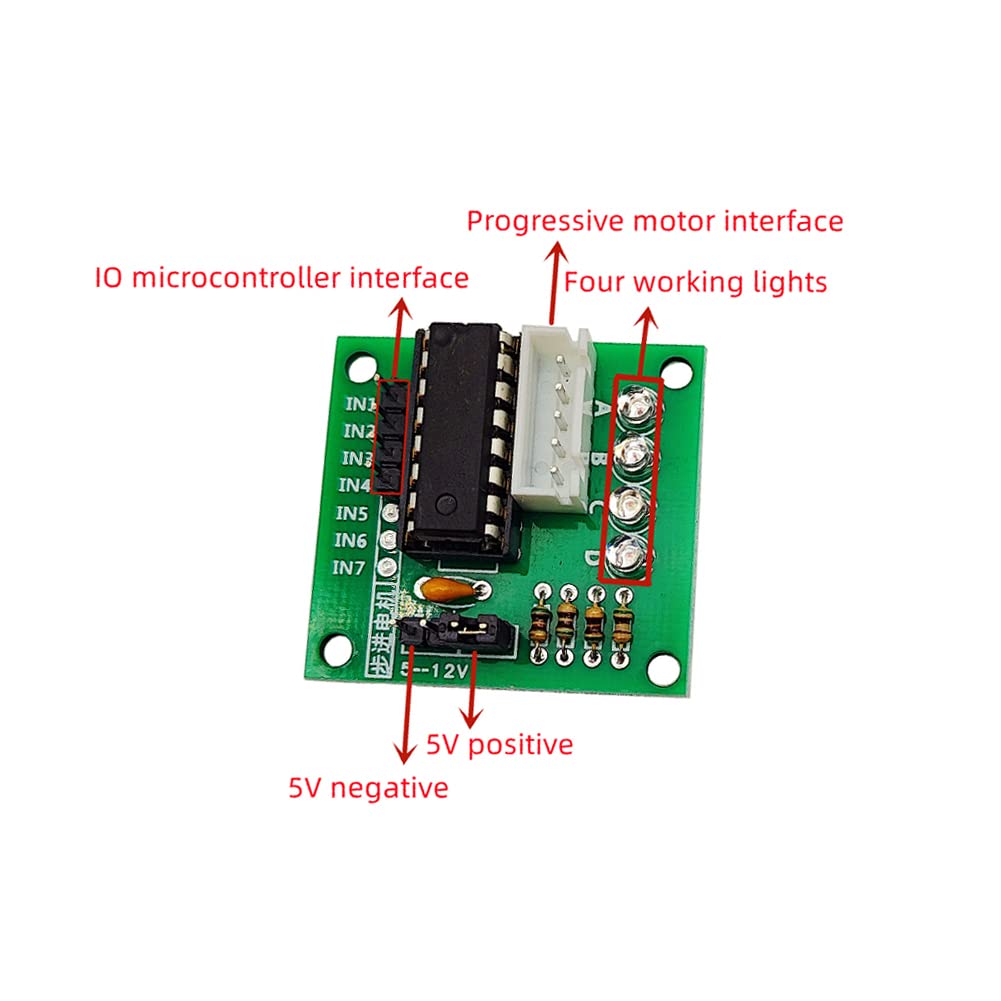 6 Sets ULN2003 Stepper Motor Drive Module Green Board + 4-Phase 5-Wire 28BYJ-48 Stepper Motor (12, Volts (DC))