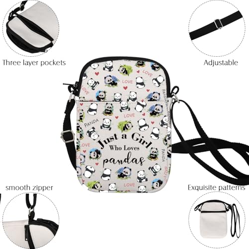Panda Crossbody Bag - Just a Girl Who Loves Pandas Cell Phone Purse4