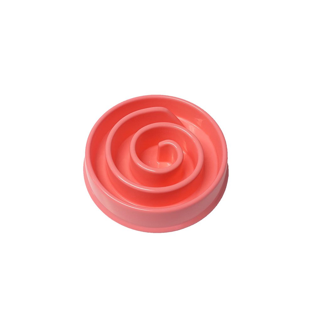 ALPHA DOG SERIES Non-Slip Maze Puzzle Bowl Slow Feeder Interactive Stop Bloat Stop Gas Improve Digestion Dog Bowl for Small and Medium Dogs (Pink,