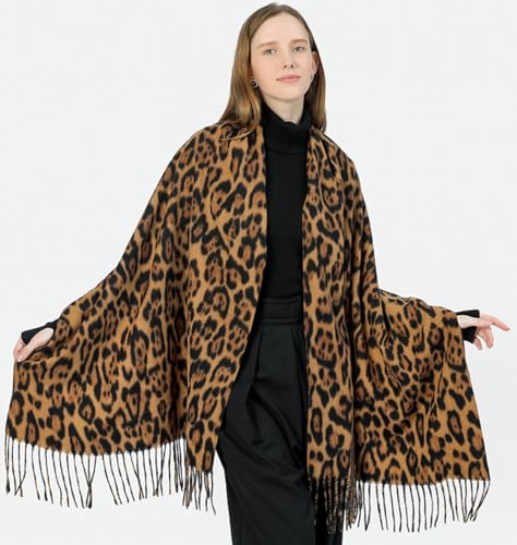 Belsen Classic Leopard Print Scarf Winter Warm Animal Soft Cashmere Blanket Scarf Wrap Shawl4