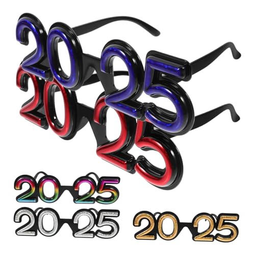 FOYTOKI New Year 2025 Eyewear Props Photo Party Glasses Plastic Fun Glasses for Adults Party Supplies