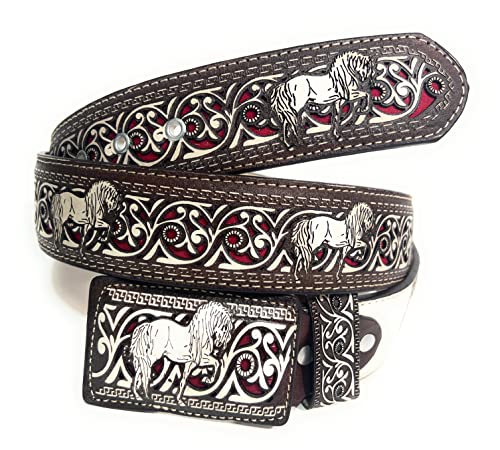 Men's Horse Western Belt, Cinto Charro Laser Cinto Vaquero Caballo2