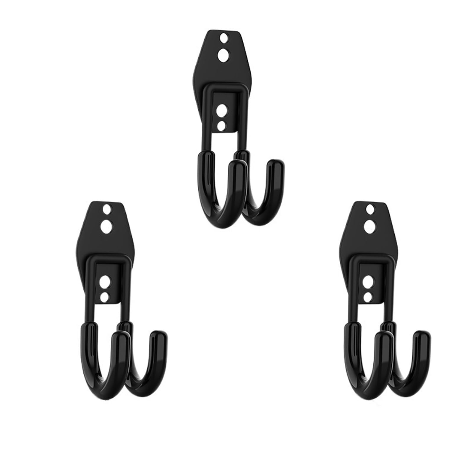 Luysgbxr 3S-Black-J Hooks Heavy Duty Metal Hook Garage Organizer Wall Mount Anti-Slip Bicycle Hanger Hooks Storage For Ladders Garden Tool(3S-Black-J)