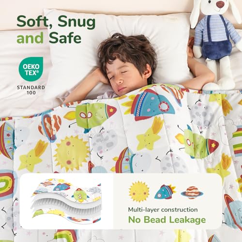 Image of Sivio Weighted Blanket 3lbs, White Small Cooling Heavy Blankets, Washable Breathable Throw Blanket for Sleep, 36 inchx48 inch-3lb,Rocket