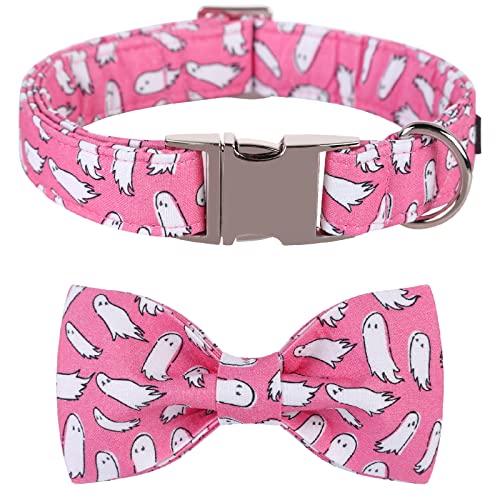 Lionet Paws Dog Collar with Bowtie, Halloween Bowtie for Dogs and Cats Adjustable Comfortable Dog Collar Girl, S, Neck 25-40cm