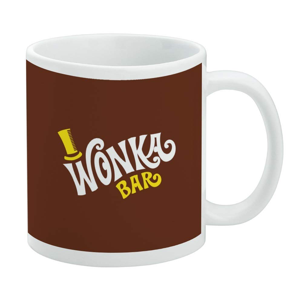 Willy Wonka and the Chocolate Factory Wonka Bar Logo Ceramic Coffee Mug, Novelty Gift Mugs for Coffee, Tea and Hot Drinks, 11oz, White