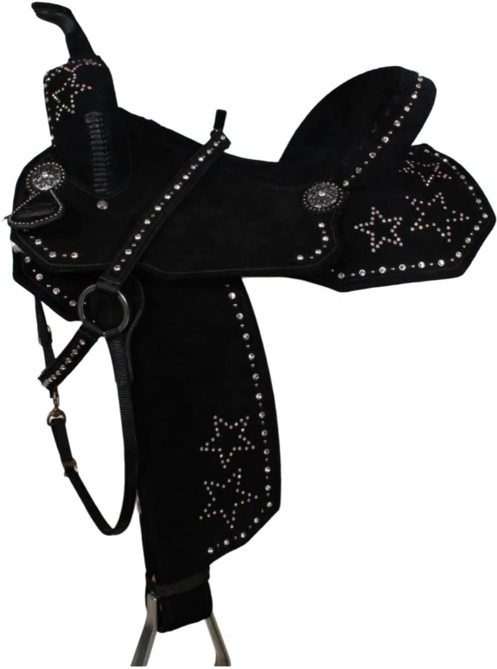 Western Horse Saddle Wooden Tree Barrel Racing Custom Cowboy Cowgirl Handmade Premium Leather Pleasure Comfort Trail Tack Equestrian Tooled Carved Saddle for Riding Size: 10-18 inch Seat, MO-05