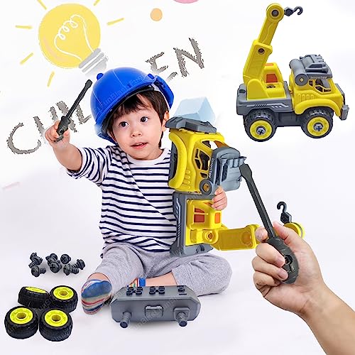 Image of FunBlast Power Crane Truck Construction Building Toy - DIY Assembling Vehicles Toys with Screwdriver for Kids, STEM Toys for Children, Building Automobile Toy for 3+ Years Old Kids, Boys, Girls