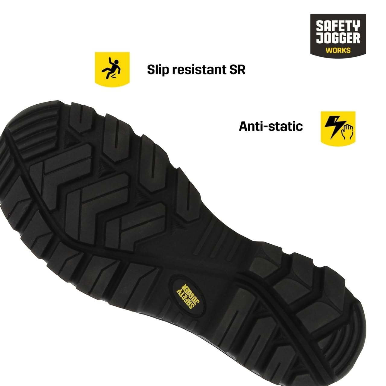 SAFETY JOGGER Obuwie ochronne - Vesuvio S3 - wodoodporne skórzane buty robocze ze stalowym noskiem, antypoślizgowa podeszwa, odporna na przebicie, dla mężczyzn i kobiet, czarny, 43 EU