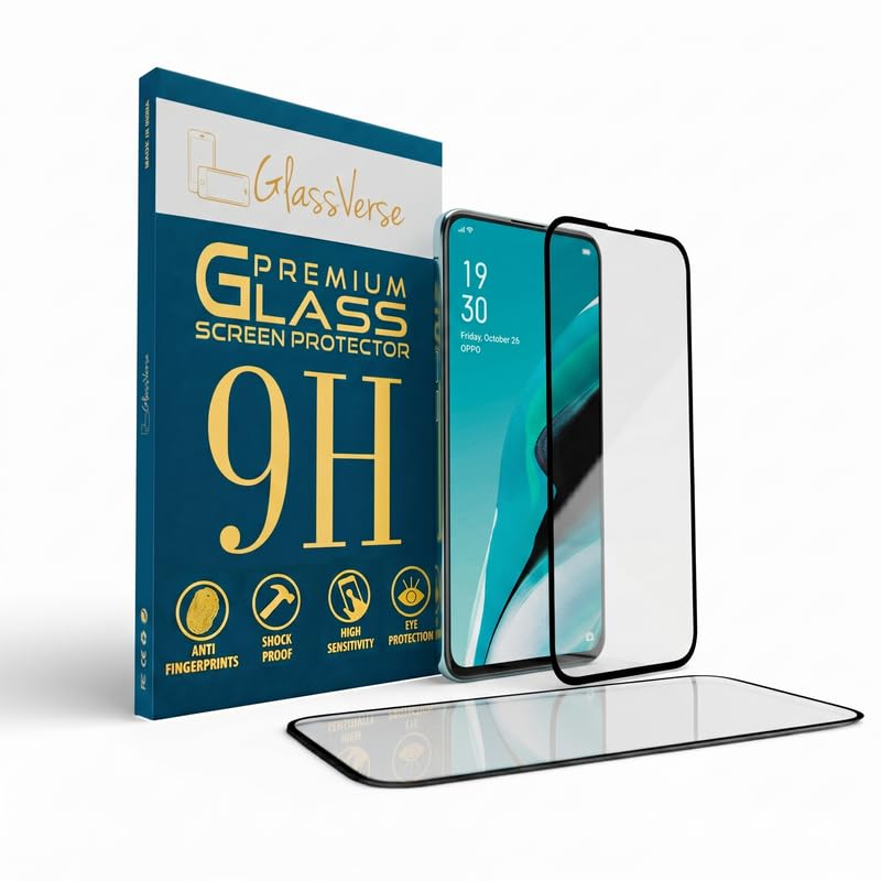 Image of GlassVerse PureView Tempered Glass for Oppo Reno 2z | Crystal Clear, 9H Hardness Screen Protector, Edge to Edge, Case Friendly, Hassle-less Installation Kit Included. (Pack of 2)