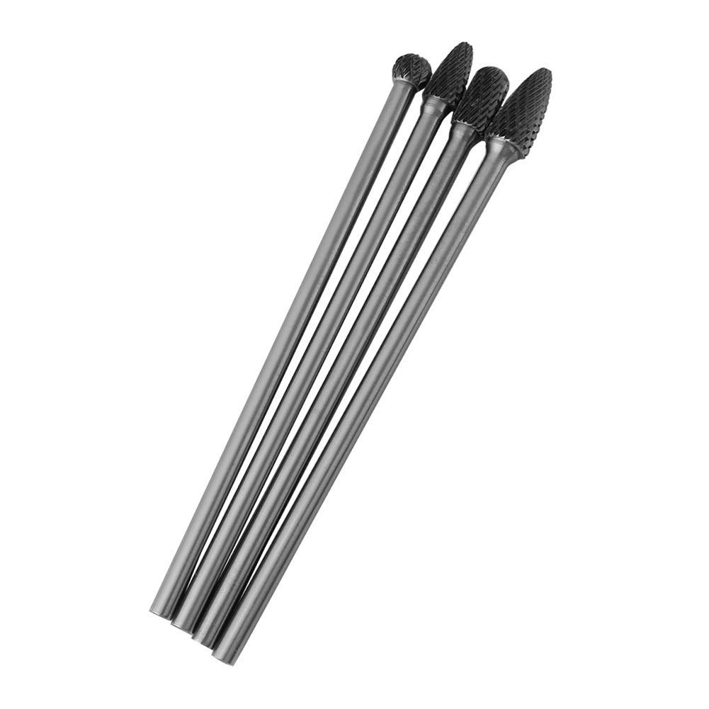 4 pcs Carbure Cémenté a la Double Coupe la Fraise a Placé l'Outil de Travail des Métaux de Jambe de 6mm pour le Foret de Broyeur