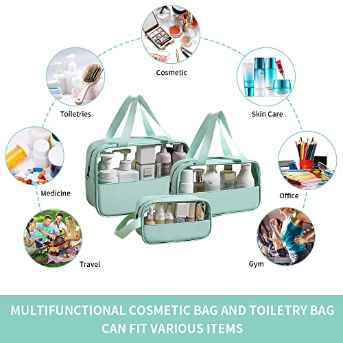 Toiletry Bag For Women Clear Travel Toiletry Bag Travel Makeup Bag Hanging Toiletry Bag For Men Toiletry Bags For Traveling Women Travel Bag For Toiletries Transparent Set(Green) #TOP3