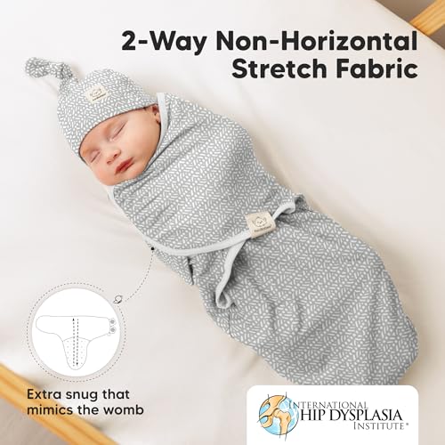 Image of KeaBabies 3-Pack Swaddles for Newborns, Girls, Boys with Hats - Organic Soft Baby Sleep Sacks, Breathable Baby Swaddle 3-6 Months Beanies Set, Premie Infant Sleep Sack 0-3 Months (Nordic)