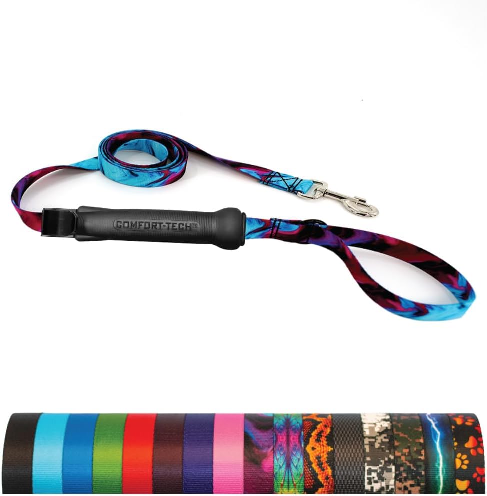 TugEase 犬用リード スライド式 ロック ソフトタッチ コンフォートグリップハンドル 6フィート x 5/8インチ ウィキッド