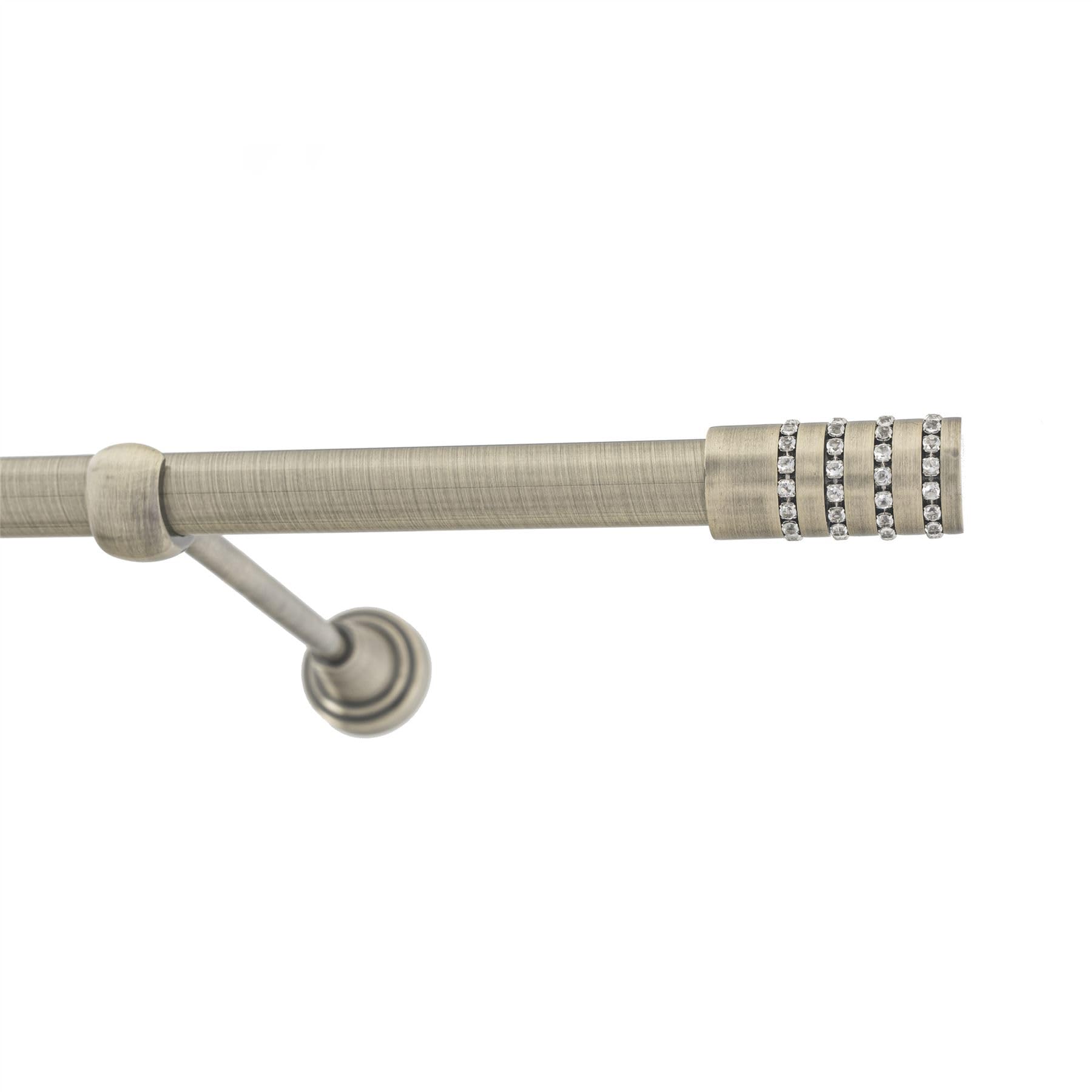 Antique Brass Metal Curtain Pole 19mm With Finials Rod Classic Brackets Roseti 195cm — image 1
