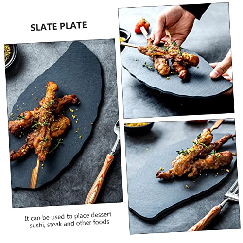Plato para Cena en Forma de Hoja Negro Luxshiny miniatura 3