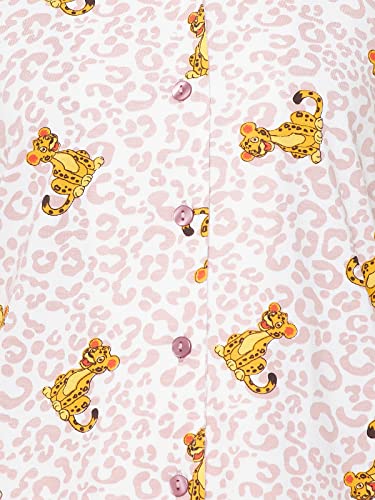 Image of Clovia Women's Cotton Pretty Florals Button Me Up Shirt & Pyjama