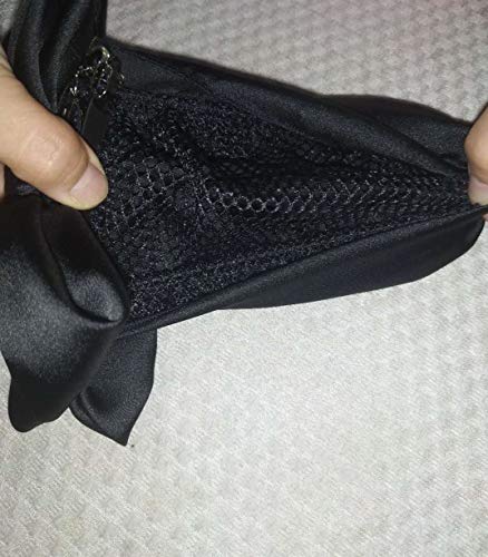 Women Hair Clip,Ribbon Barrette With Net Chignon,Professional Hair Bun Cover, Black Bun Cover Hair Tie, Barrettes Net Snood Hairnet Bow Bow-Knot Decor Hair Clip Hairnet Hairstyle，Black #TOP5