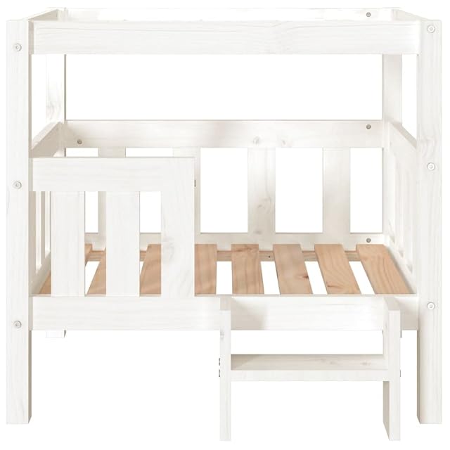 Foto 5 de 7 de vidaXL Cama para Perros Cuna Animal Doméstico Madera Maciza de Pino Blanco