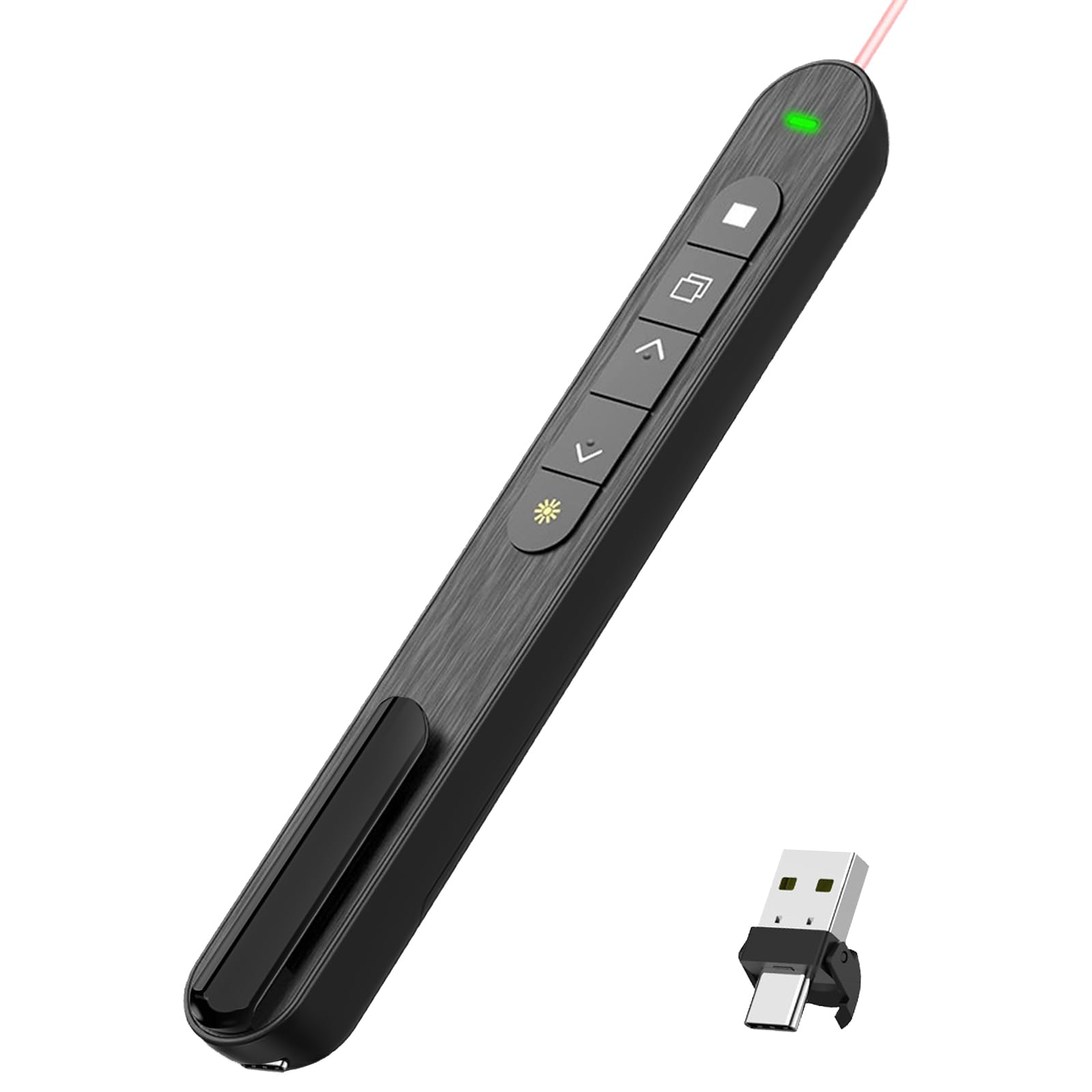 2025 New USB & Type-C 2 in 1 Clicker for Powerpoint,328FT Wireless Presenter Remote PPT PowerPoint Clicker,2.4GHz Hyperlink Volume Presentation Clicker for Powerpoint Computer Laptop Mac