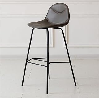 BCLGCF Chaise De Tabouret De Bar Rembourré avec Dossier Et Repose-Pieds, Hauteur De Chaise De Tabouret De Bar Moderne pour La Cuisine De Salle À Manger De Café De Pub,Gris,65cm