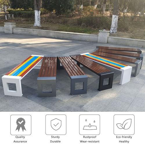 Banc de parc en plastique-bois blanc et assise extérieure 100 cm - 3
