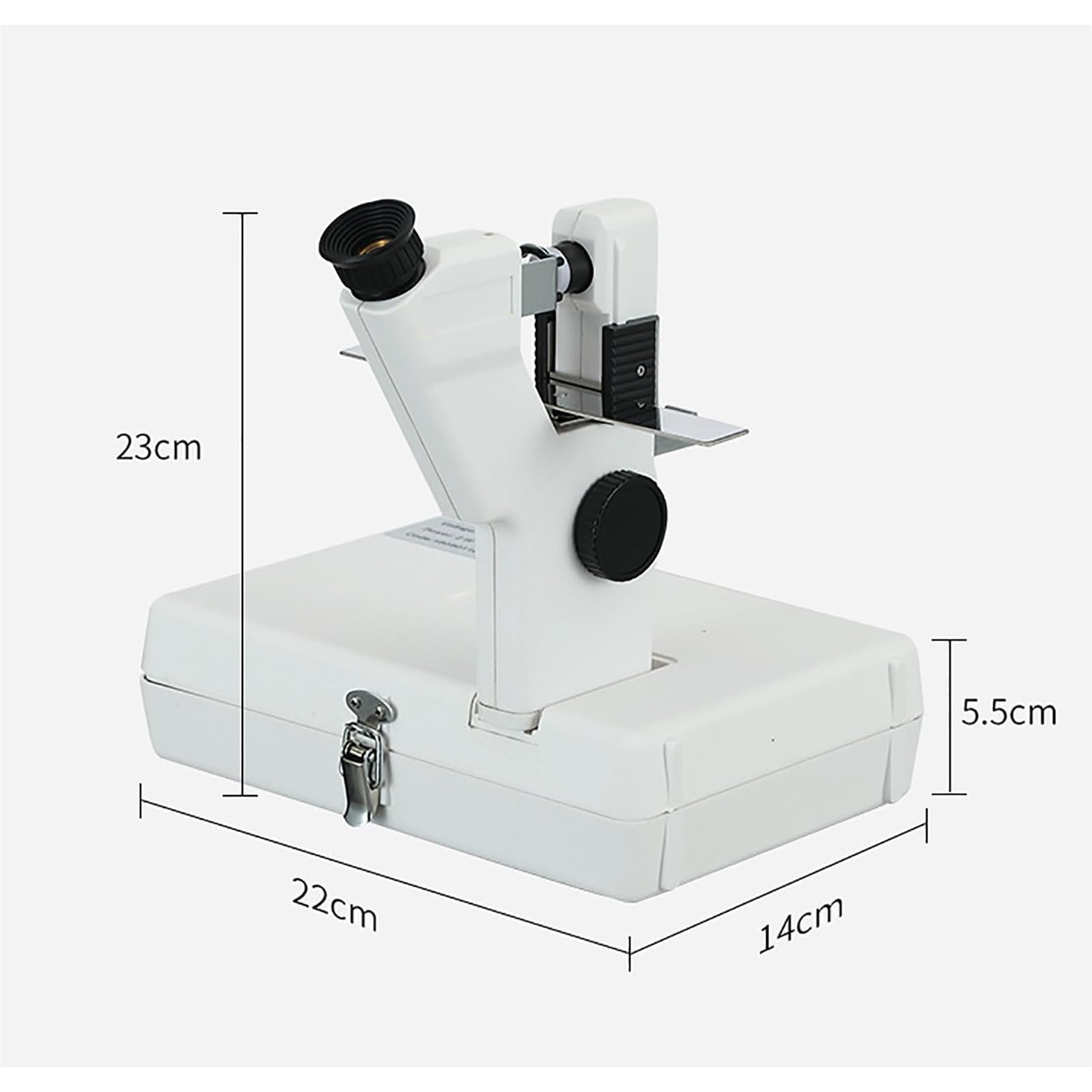 Lentómetro manual portátil para optometría, focimetro de mano con rango de 0-±15D y ángulo de eje de prisma de 0°-360°, ideal para medición externa de lentes
