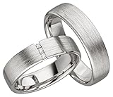 Verlobungsringe Eheringe Trauringe Partnerringe 2 Ringe 925 Sterling Silber JC001 *mit Gravur und Stein*