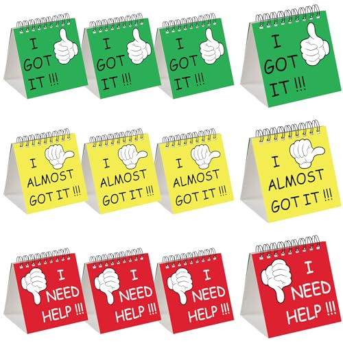 Harloon 24 Pcs I Need Help Mini Flip Chart Signs