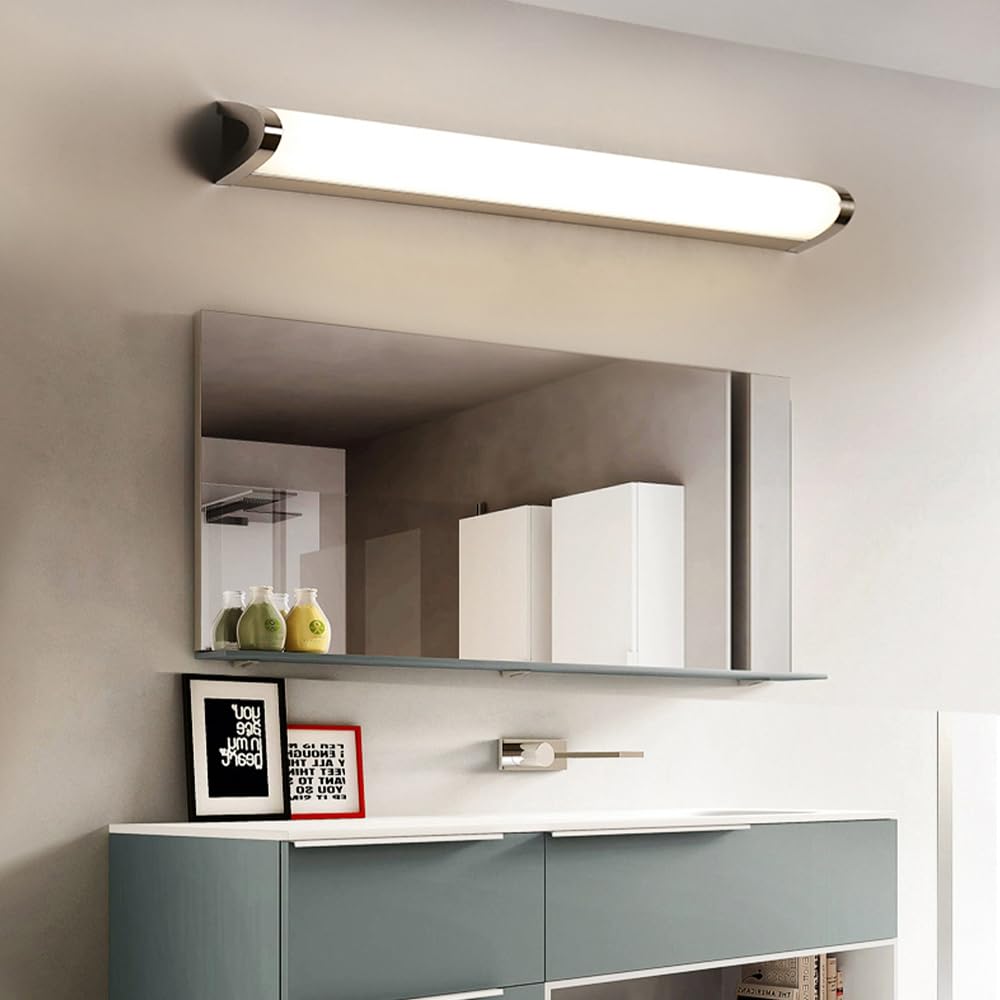 Jadssox Barra Luminosa a LED lineare per Trucco Lampada da Bagno Moderna Barra sopra Lo Specchio Apparecchio di Illuminazione a Specchio Cromato Lampada da Parete per Trucco a Striscia Lunga sopra Lo