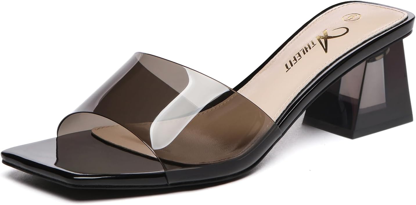 Athlefit Clear Heels for Women Low Block Chunky Kuwait Ubuy