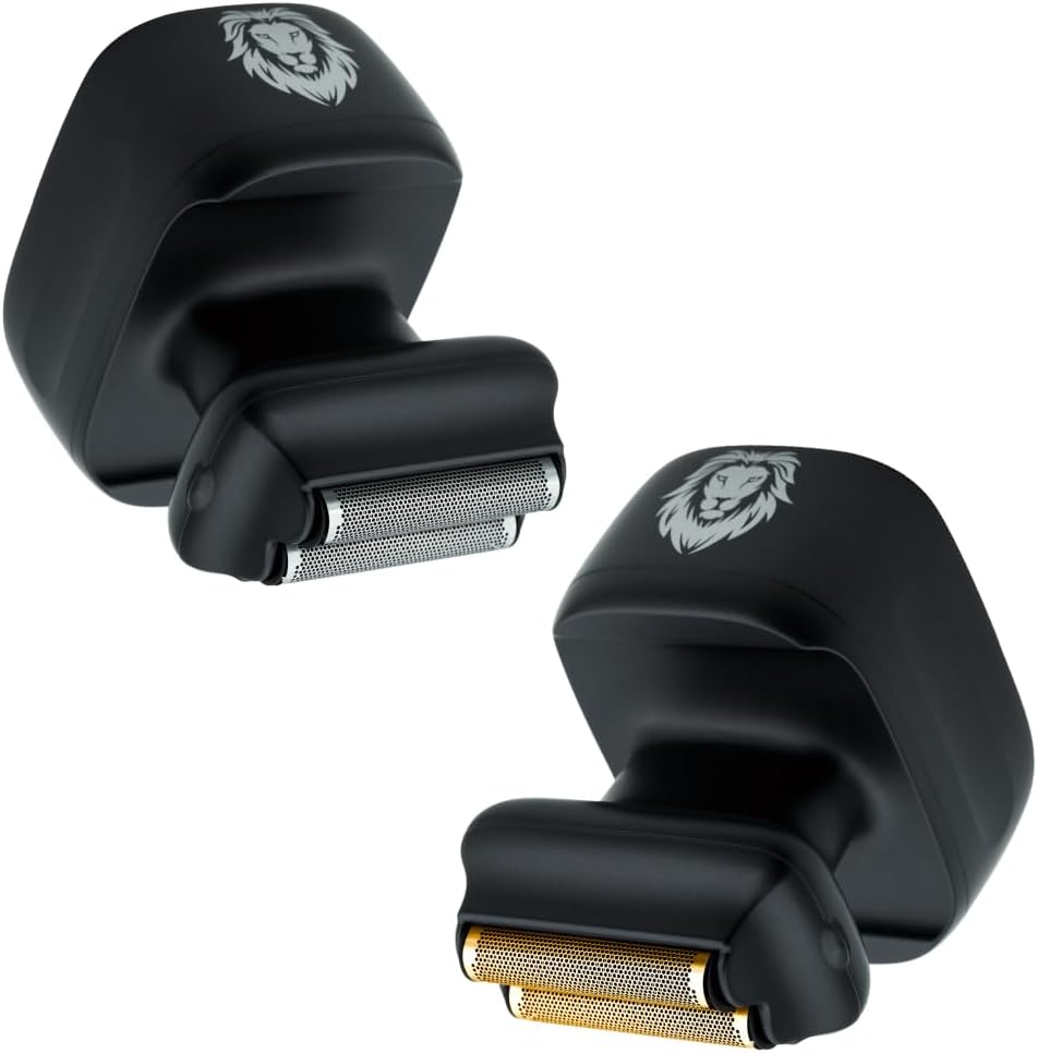 Skull Shaver One Lion Gold PRO Face Shaver for Men and Pitbull Travel Case Bundle, Male Grooming Kit