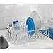 iDesign Forma Stainless Steel Sink Dish Drainer Rack with Tray Kitchen Drying Rack for Drying Glasses, Silverware, Bowls, Plates, Clear