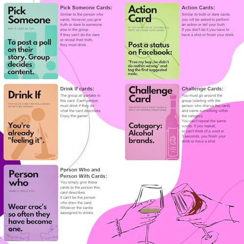 Fofeadm Drinking Card Games for Adults, Fun Adults Drinking Games with 100 Cards, Great for Game Night & Parties, 21st Birthday Gift & Bachelorette Party Games, Age 21+