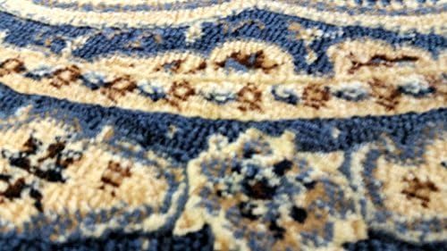 Miniatura 4 de Alfombra tradicional redonda oriental con diseño de Emiratos Persas azul 520 (7 pies 9 pulgadas x 7 pies 9 pulgadas)