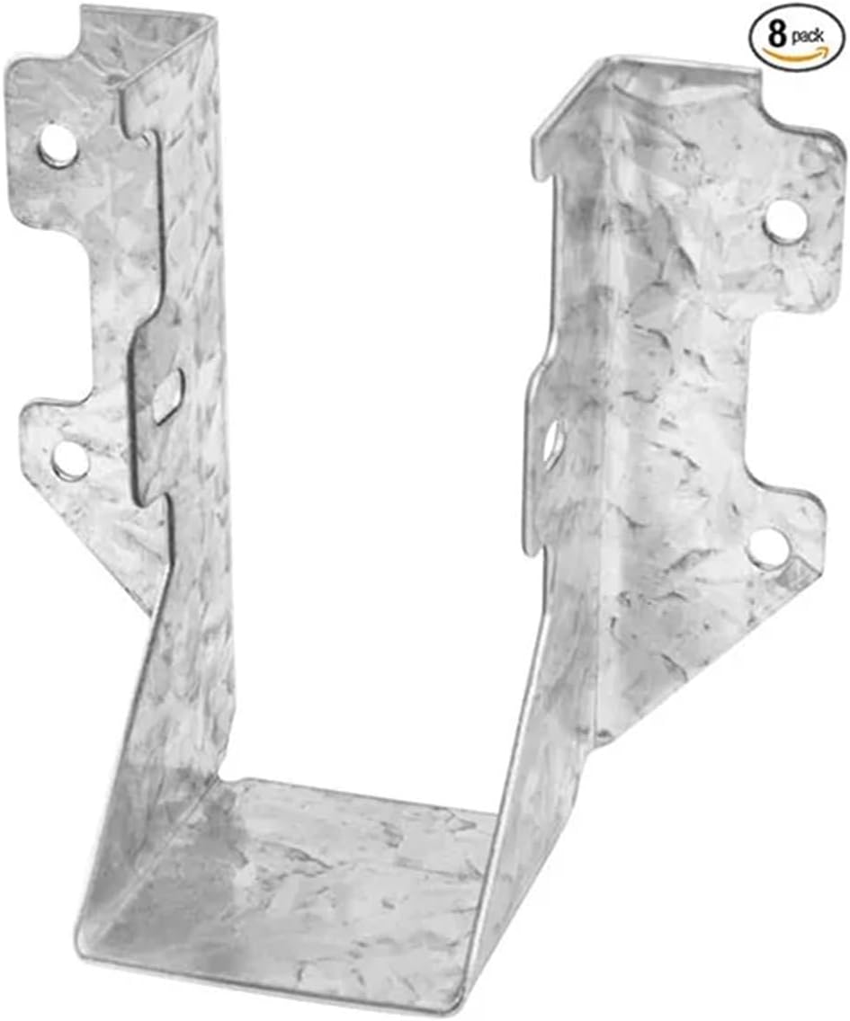8Pcs Joist Hanger Structural-Connectors Face Mount 2x4 Face Mount Joist Hanger 18 Gauge Joist Dimensional Hangers