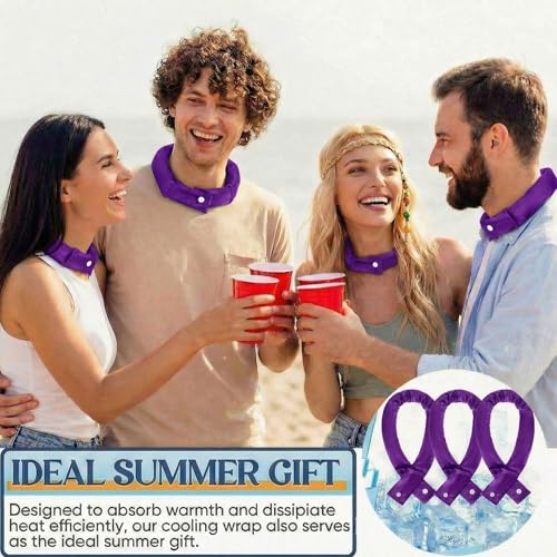 Image of Cozypower 6 Pcs Cooling Neck Wraps with Button Cooling Bandana Neck Cooler Scarf for Hot Weather Ice Neck Wrap Summer Outdoor