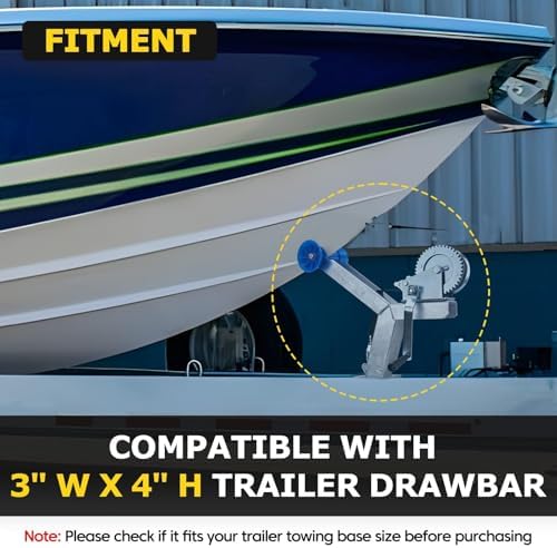 Adjustable Boat Trailer Winch Stand with Roller and Ratchet Winch, 1200LB Capacity for Secure Motorboat and Fishing Boat Loading