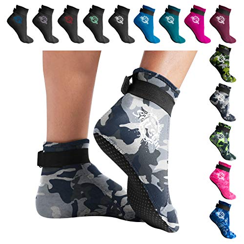 BPS 'Soft Skin' 3mm Neoprene Diving Socks with Grip - Sand, surf, Snorkel