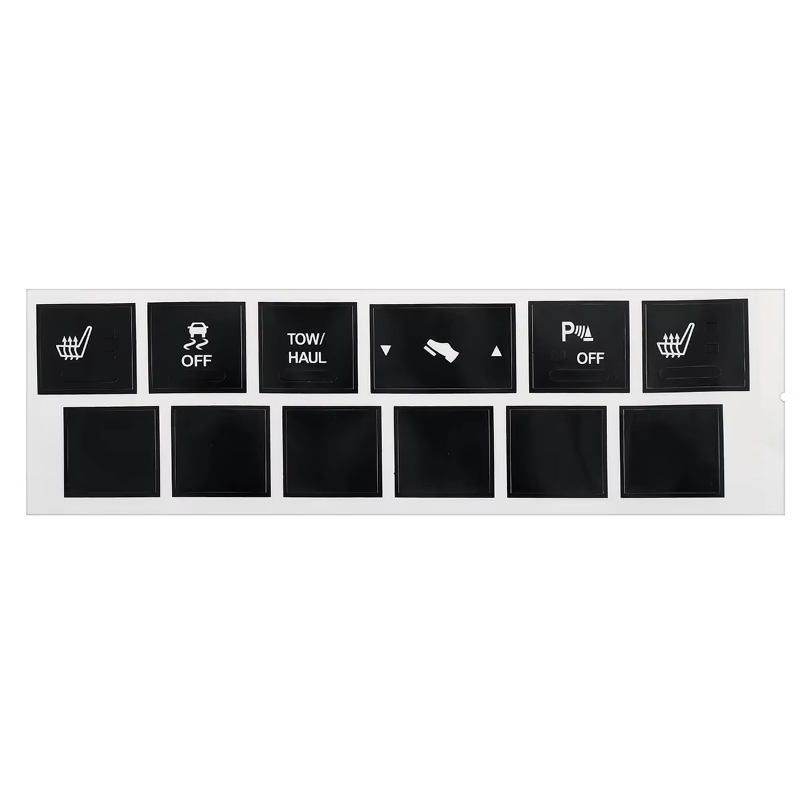 car Switch Stickers Compatible with Jeep for Cherokee for Commander Matte Black Heated for Seat Traction Button Repair Sticker Set