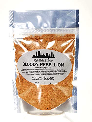 Boston Spice Bloody Rebellion Make The Best Gourmet Bloody Mary's Cocktail Drink Beverage Seasoning Mix Spice Blend Just Mix with Vodka Vegetable or Tomato Juice Lime 1/2 Cup Spice wt. 2.3oz/67g