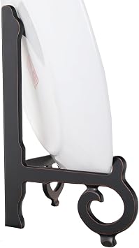 Oriental Matte Black Plate Stand 14H