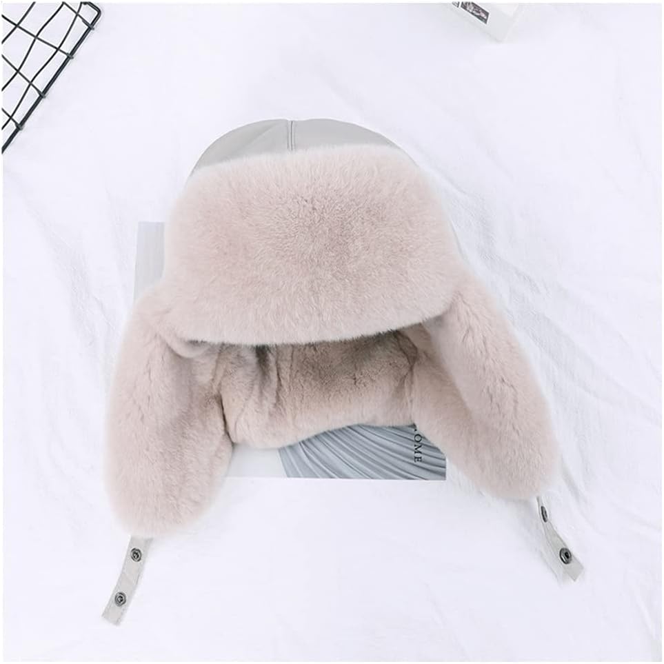 Hat for Women Natural Hats Winter Thick Warm Ears Fashion Bomber Cap Winter Ski Hat(Onecolor)