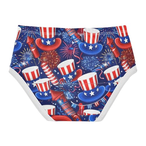 Joisal Cartoon Red Blue Fireworks Hat Toddlers Underwear Floral 2t Cotton Girl Panties Cute Bright Underpants Briefs2