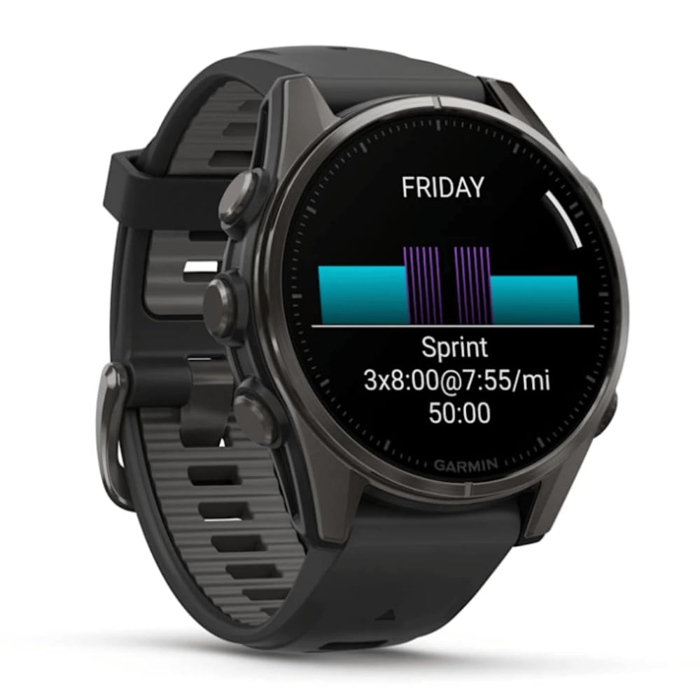 Garmin Bright Amoled Fenix 8-43 MM | Fino a 29 giorni di durata della batteria in modalità Smartwatch | Monitoraggio della salute e della ricchezza 24/7 Altoparlante integrato, microfono e torcia LED
