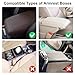 NBTEPEM Bling Car Center Console Cover, Leather Car Arm Rest Cover Cushion with 2 Storage Bags, Universal Auto Armrest Protector Storage Box, Bling Accessories Interior for Most Vehicles (Silver)