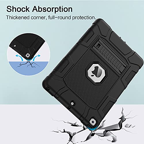 Azzsy Case For Ipad 9Th Generation/Ipad 8Th Generation/Ipad 7Th Generation (10.2 Inch, 2021/2020/2019 Model), Slim Heavy Duty Shockproof Rugged Protective Case For Ipad 10.2 Inch (Black) #TOP3