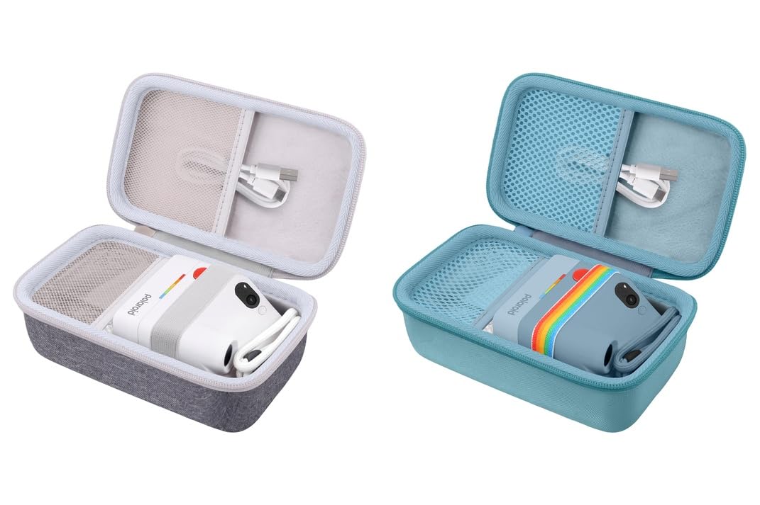Khanka Custodia per Polaroid Go Gen 3/Gen 2/Go Mini - Grigio + Blu
