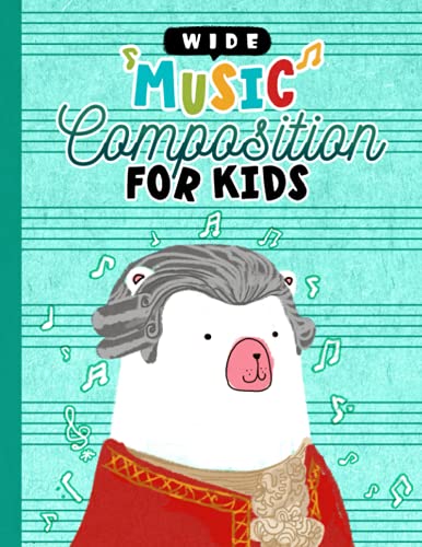 Wide Music Composition For Kids: Wide Music Manuscript Paper notebook for Kids 120 Pages